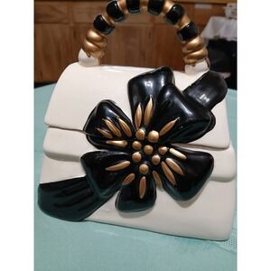 Davids Cookies Hand Wash Only Ceramic Handbag Purse Candy Dish Trinket Box